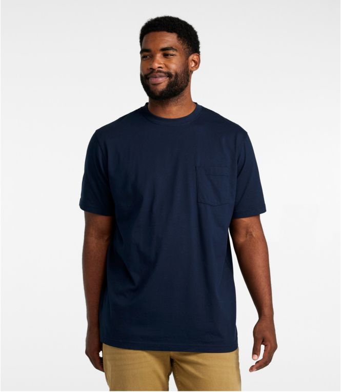Men's Carefree Unshrinkable Tee with Pocket, Traditional Fit