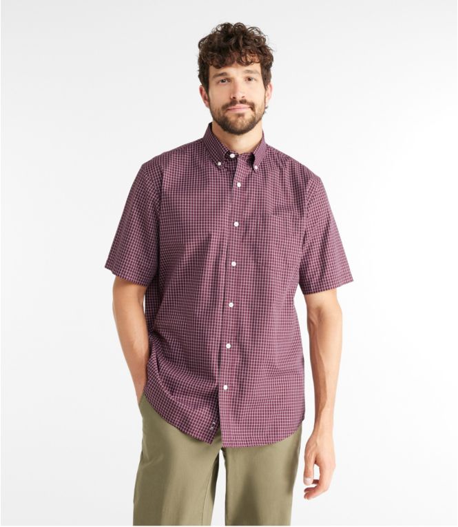 Men's Wrinkle-Free Kennebunk Sport Shirt, Traditional Fit Short-Sleeve Check