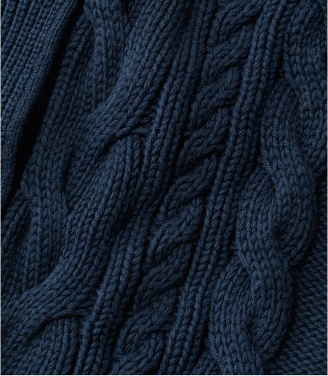 Women's Double L® Cable Sweater, Button-Front Cardigan