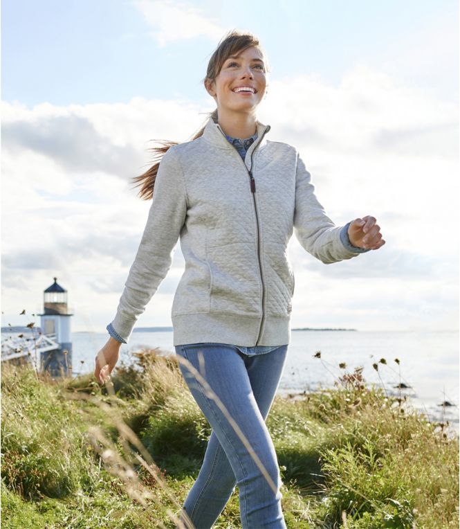 Women's Quilted Full-Zip Sweatshirt