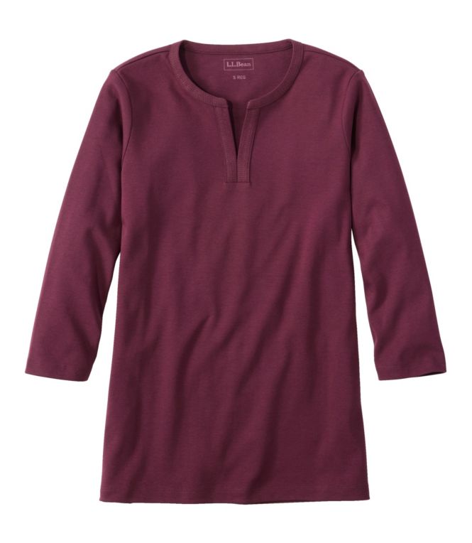 Women's L.L.Bean Tee, Three-Quarter-Sleeve Splitneck Tunic