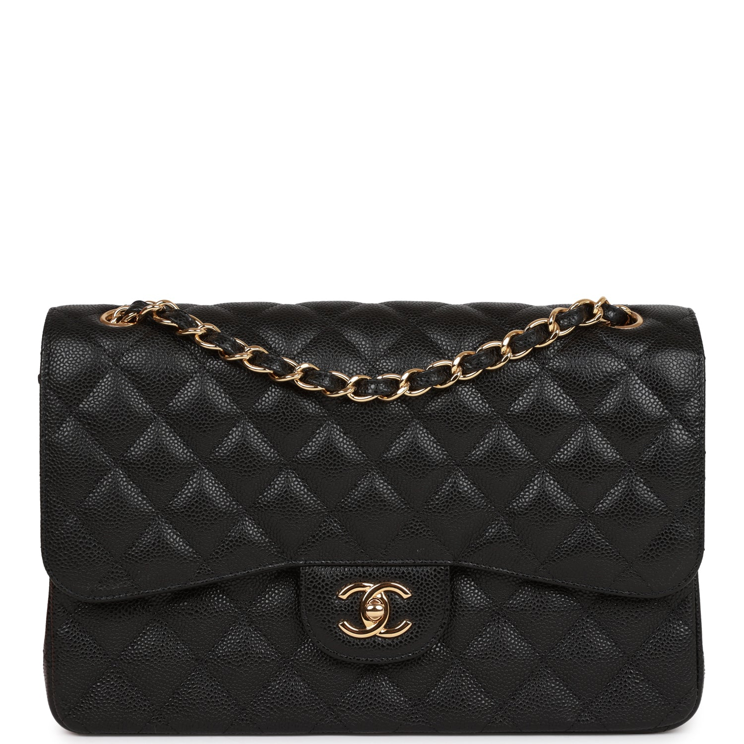 CHANEL Caviar Quilted Jumbo Double Flap Black 30CM(Replica) - Ultra-Collectible