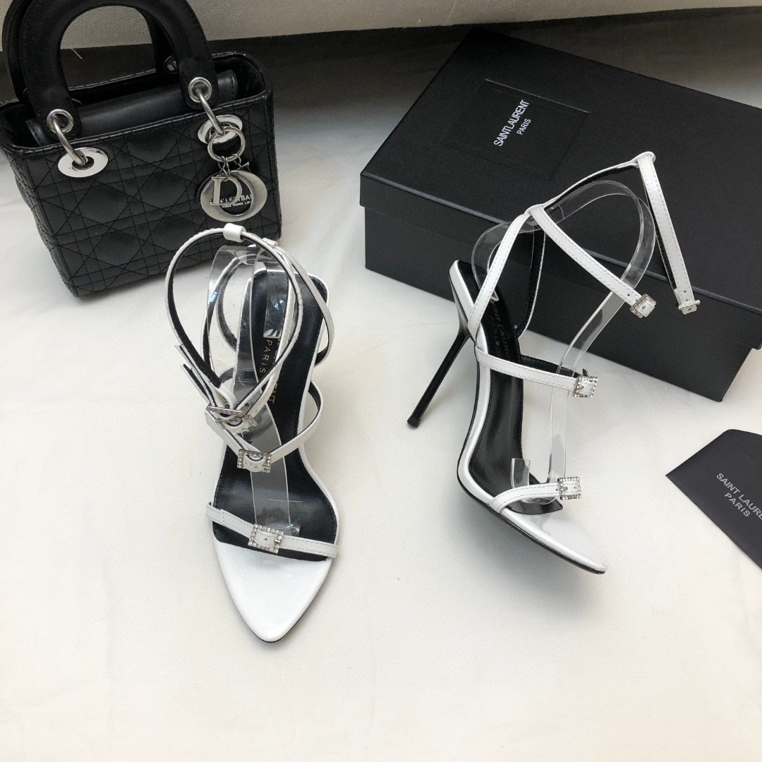 Saint Laurent YSL Strap And Buckle High Heels10.5CM Slide Sandal (Replica) - Ultra-Collectible