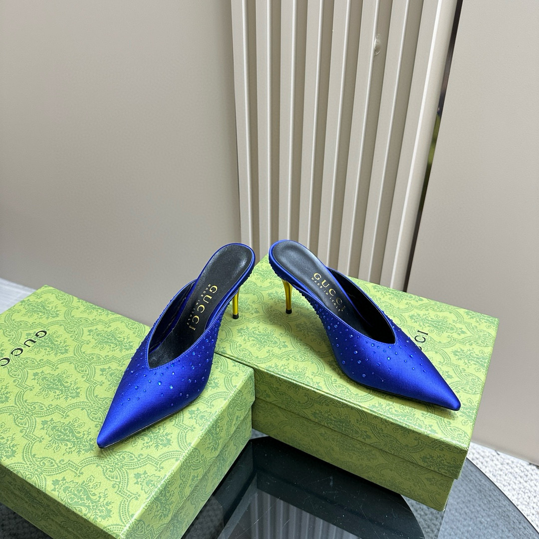 Gucci Pointed Toe High Heel Slippers Slide Sandal (Replica) - Ultra-Collectible