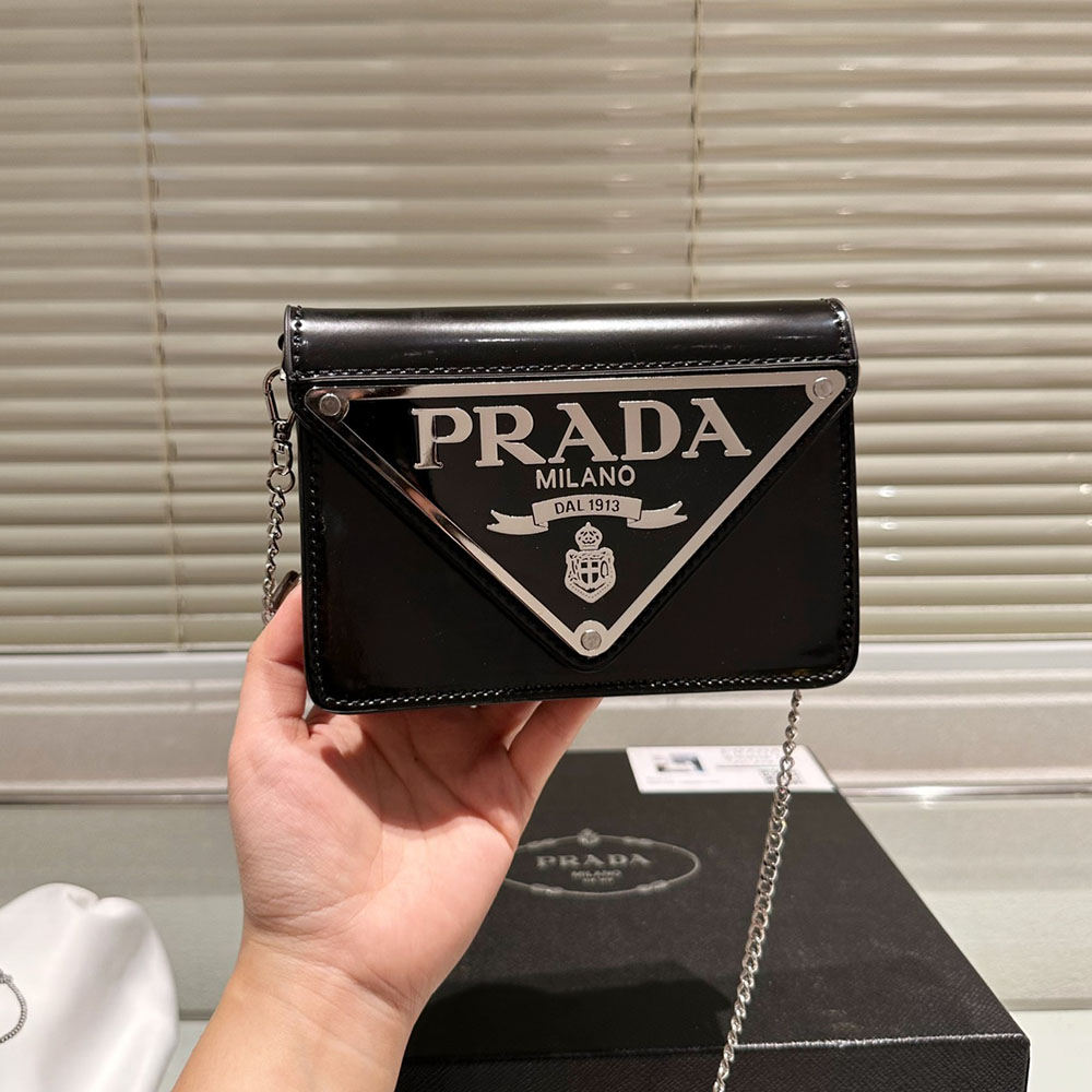 Prada Shiny Leather Shoulder Mini Bag - Ultra-Collectible