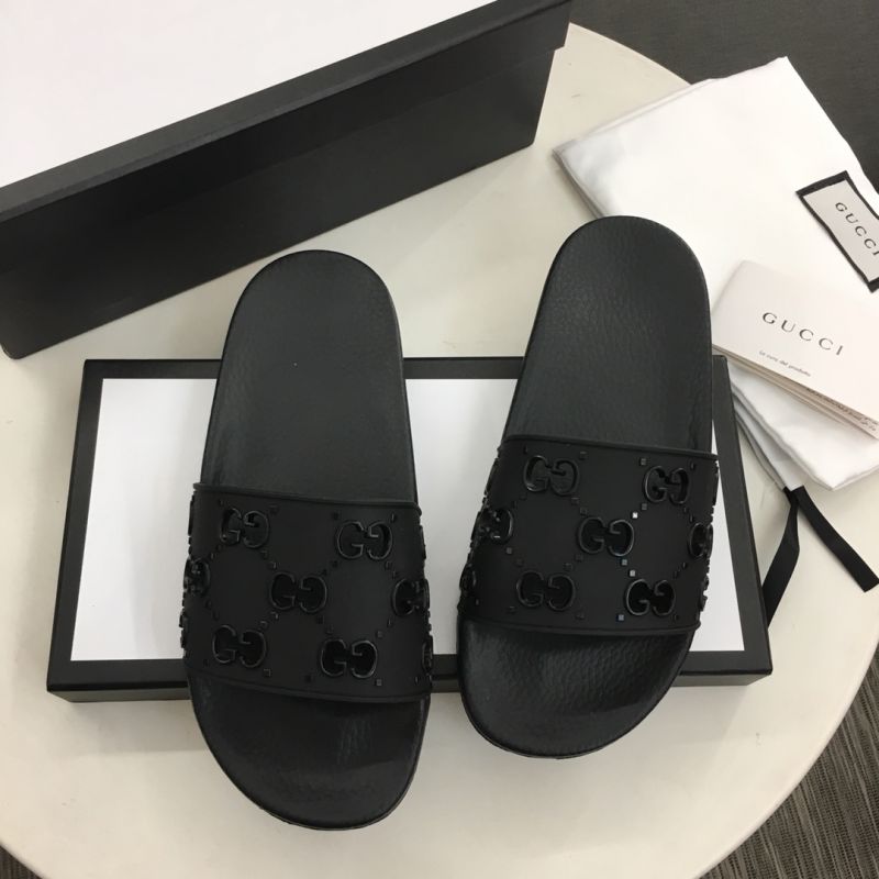 Gucci Womns GG Slide Rubber Sandals 573922 (Replica) - Ultra-Collectible