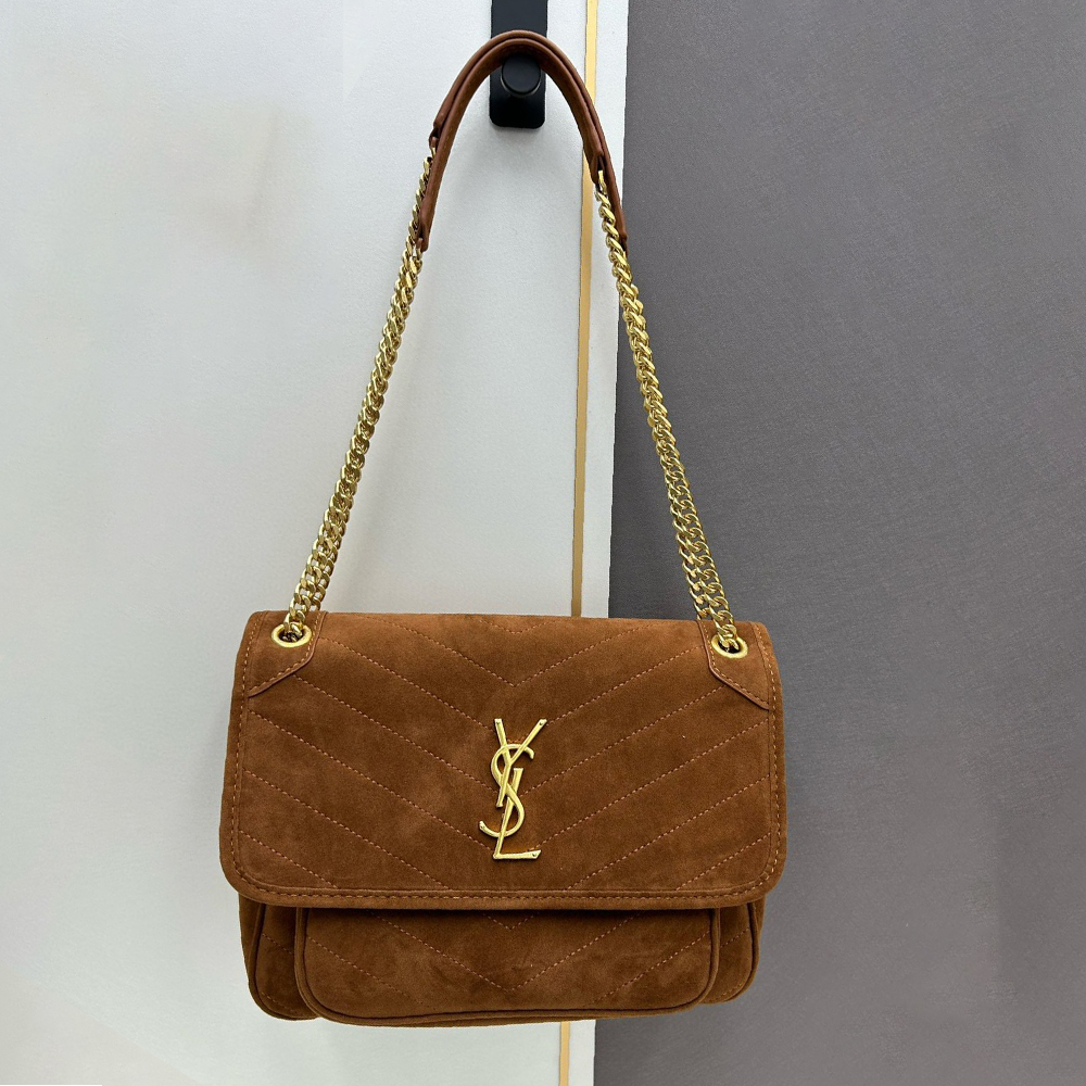 Saint Laurent YSL Niki Quilted Suede Handbag (Replica) - Ultra-Collectible