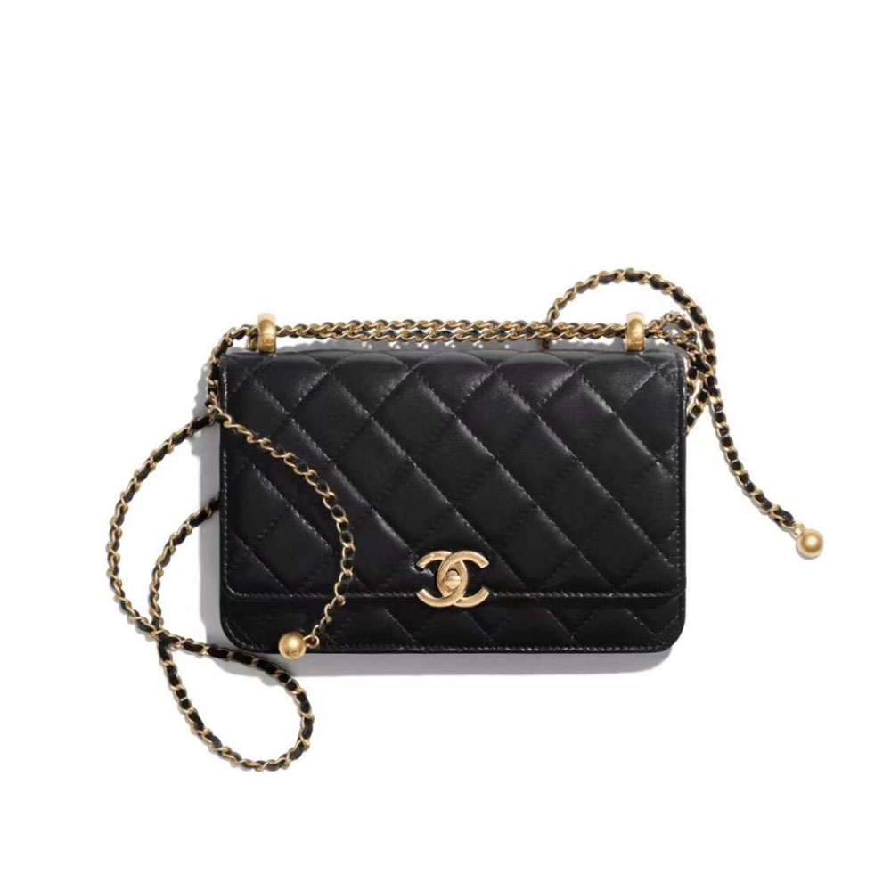Chanel WOC Bag Double Golden Beads (Replica) - Ultra-Collectible