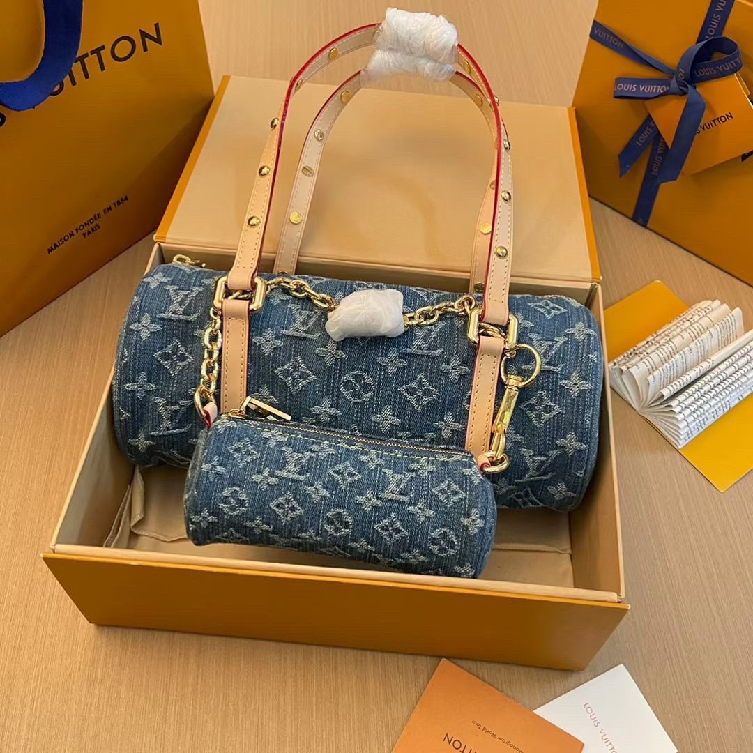 Louis Vuitton LV PAPILLON Denim Handbag(Replica) - Ultra-Collectible