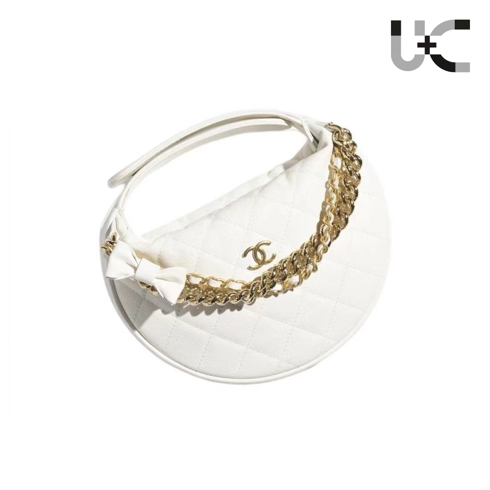 Chanel Calfskin Pouch on Gold Chain（Replica） - Ultra-Collectible