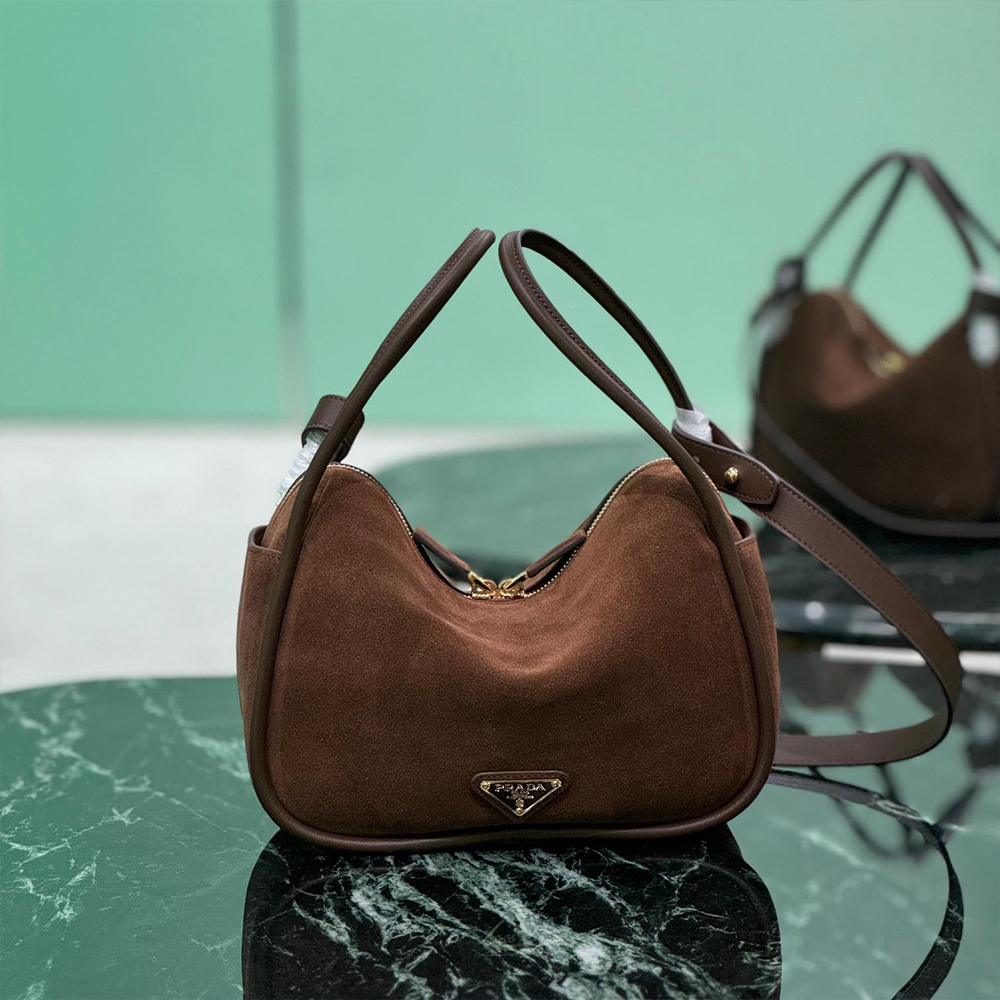 Prada Darling Suede Handbag 10A quality 1BE078(Replica) - Ultra-Collectible