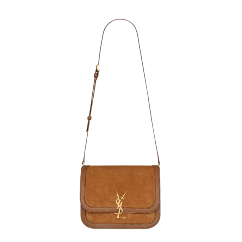 Saint Laurent YSL Brown Solferino Medium Suede Shoulder Bag (Replica) - Ultra-Collectible