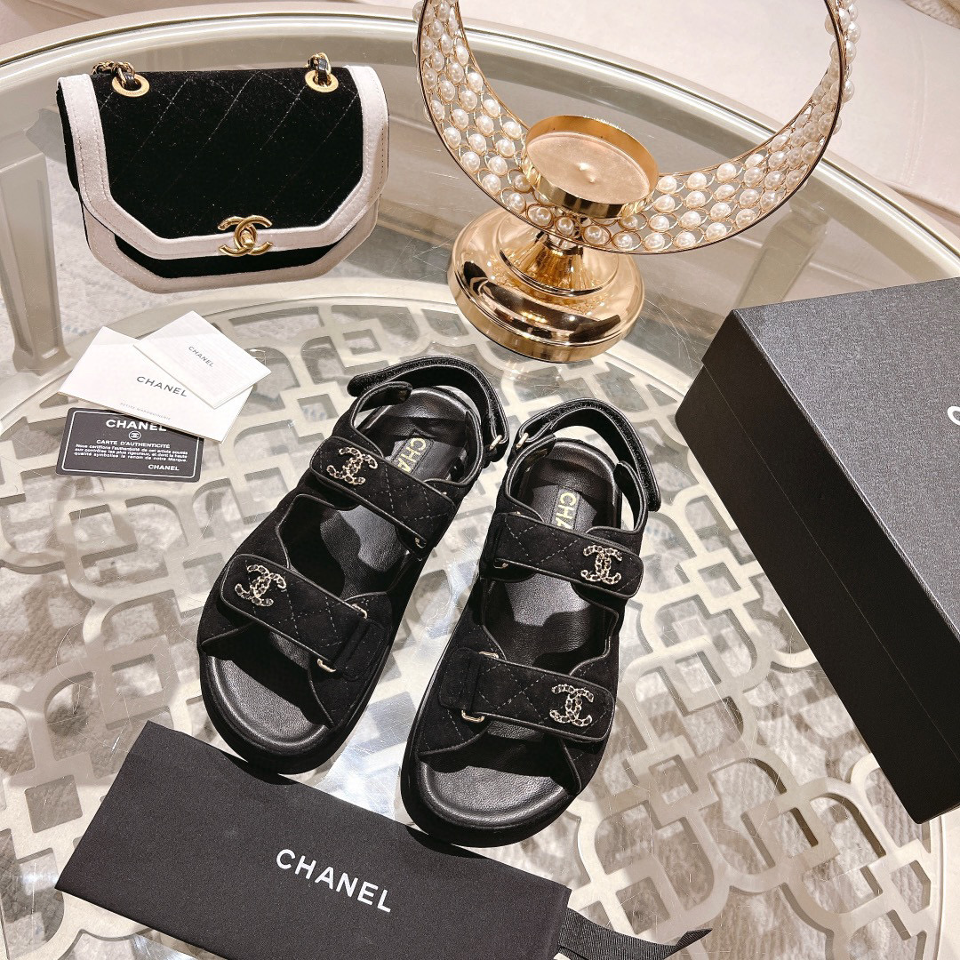 Chanel  Everything Fits Comfortably Hook And Loop Fasteners Sandals Slide（Replica） - Ultra-Collectible