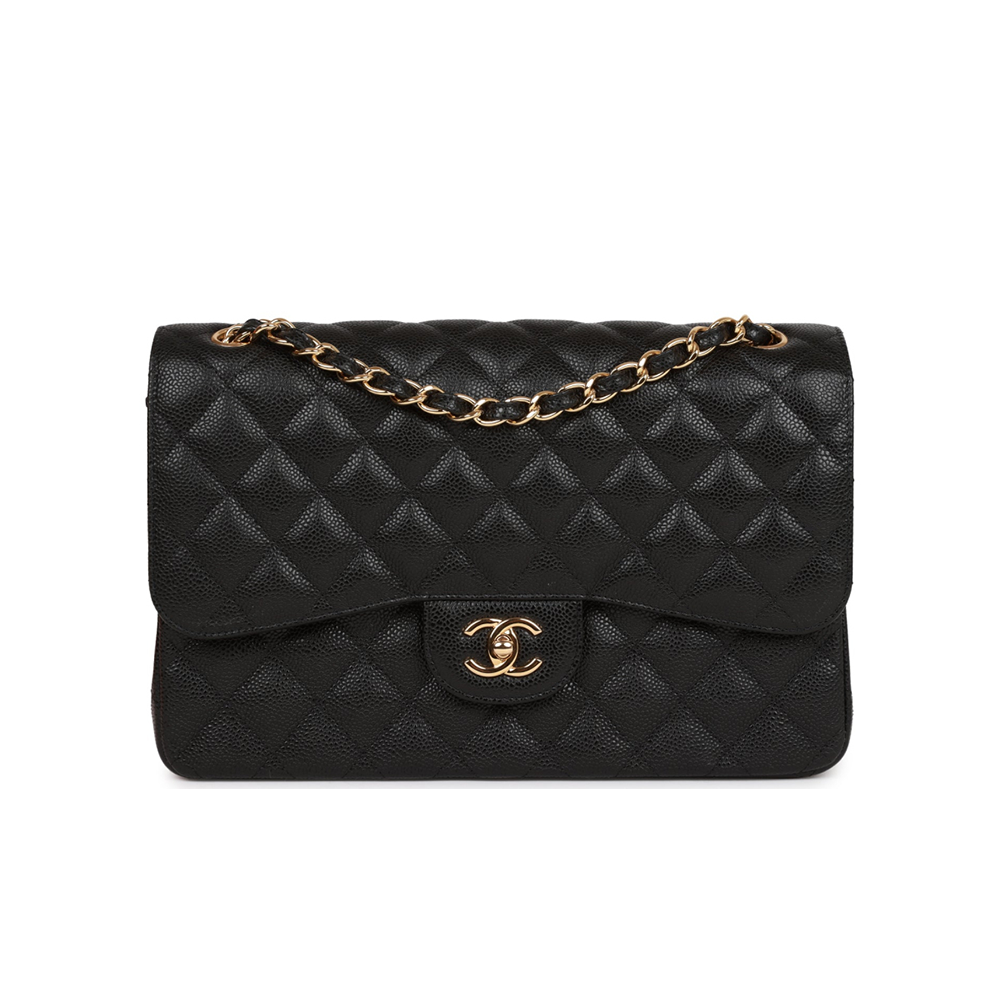 CHANEL Caviar Quilted Jumbo Double Flap Black 30CM(Replica) - Ultra-Collectible