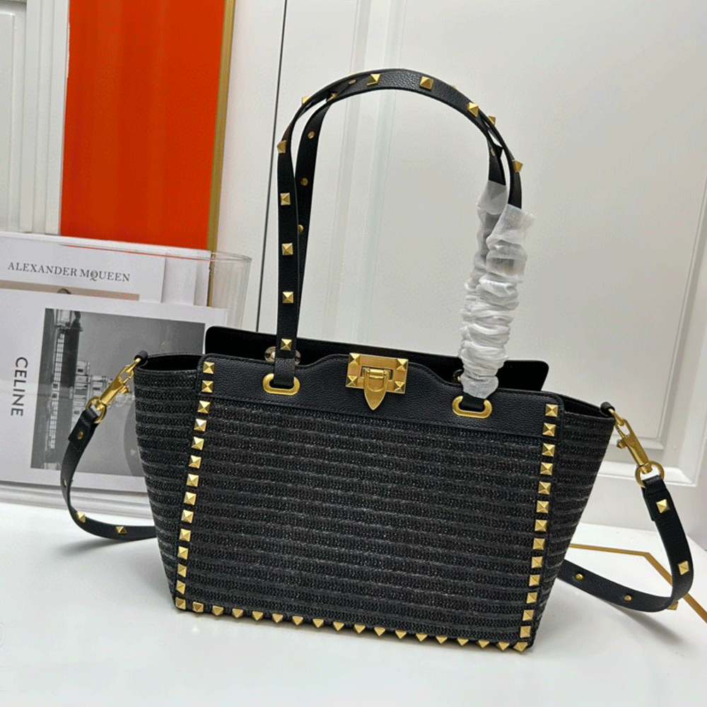 Valentino Classic Rivet Shopper Bag  (Replica) - Ultra-Collectible