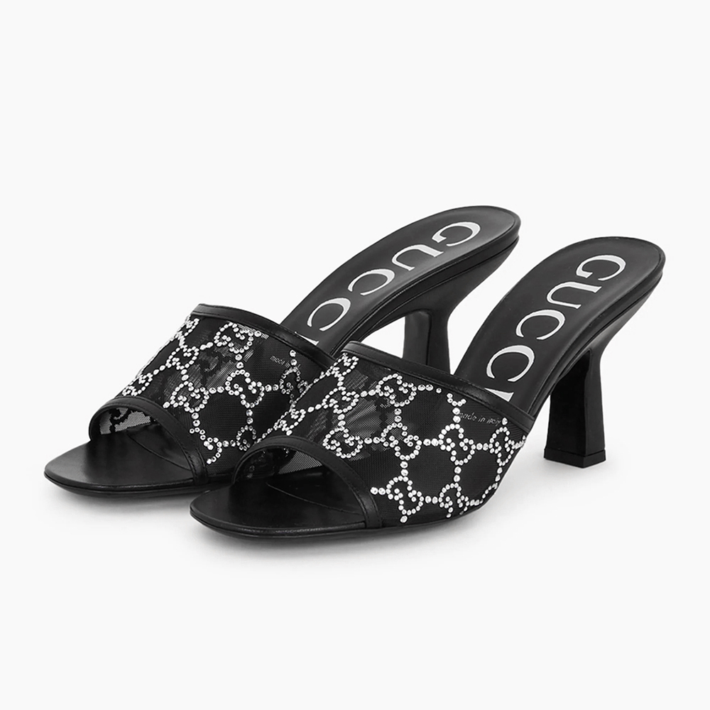 Gucci Mesh High heel Sandals Slide Sandal (Replica) - Ultra-Collectible