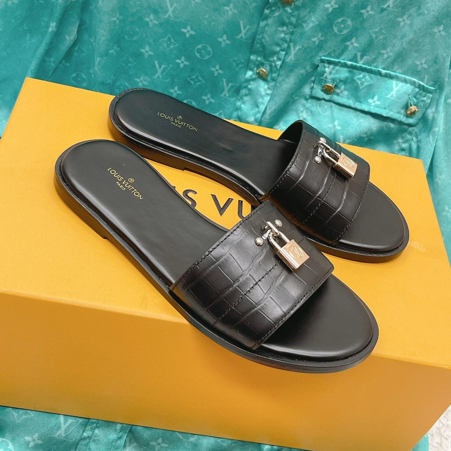 Louis Vuitton LV Leather Flip-flops Slide Sandal (Replica) - Ultra-Collectible
