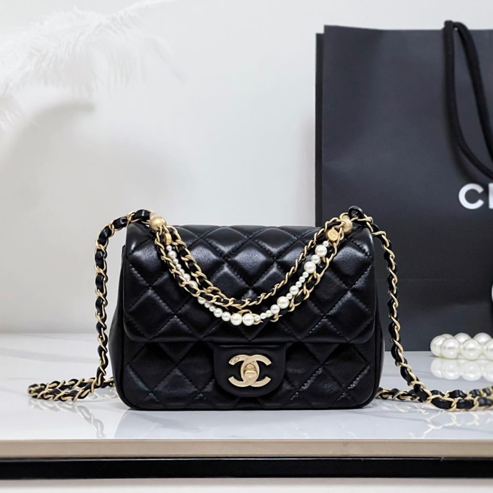 Chanel 24P Mini Square Black (Replica) - Ultra-Collectible