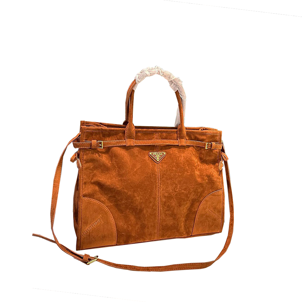 Prada Large suede handbag (Replica) - Ultra-Collectible