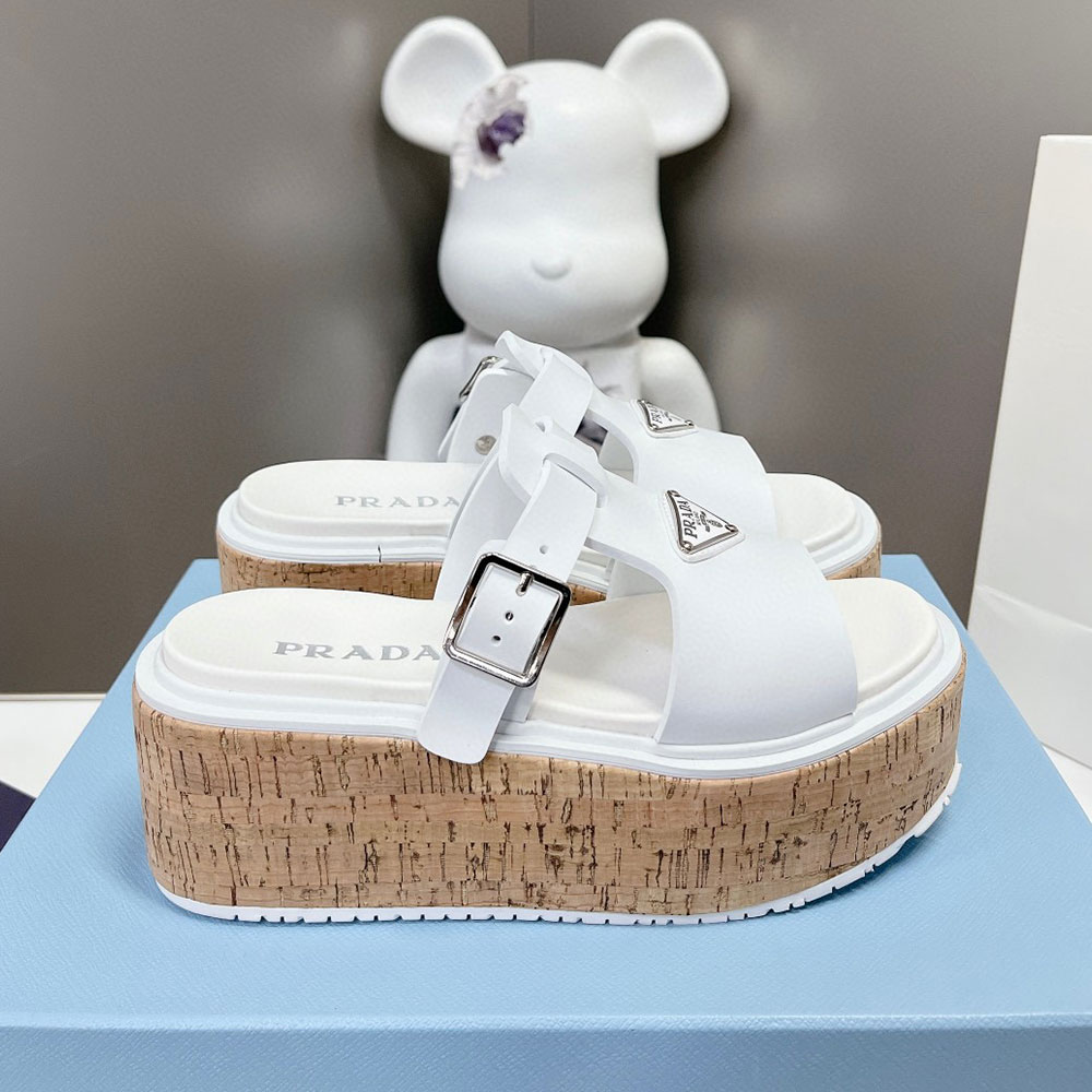 Prada  Leather Platform sandals Slide (Replica) - Ultra-Collectible