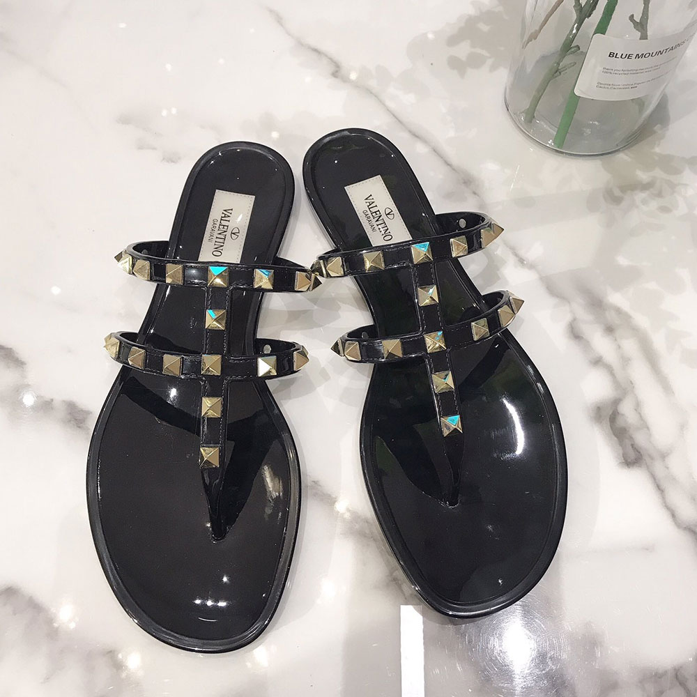 Valentino Rockstud Rubber Flat Flip Flops Slide Sandal(Replica) - Ultra-Collectible