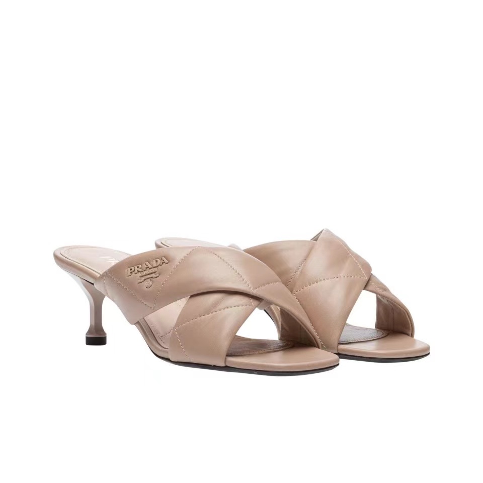 Prada  Leather Simple And Noble 6.5CM Slide Sandal (Replica) - Ultra-Collectible