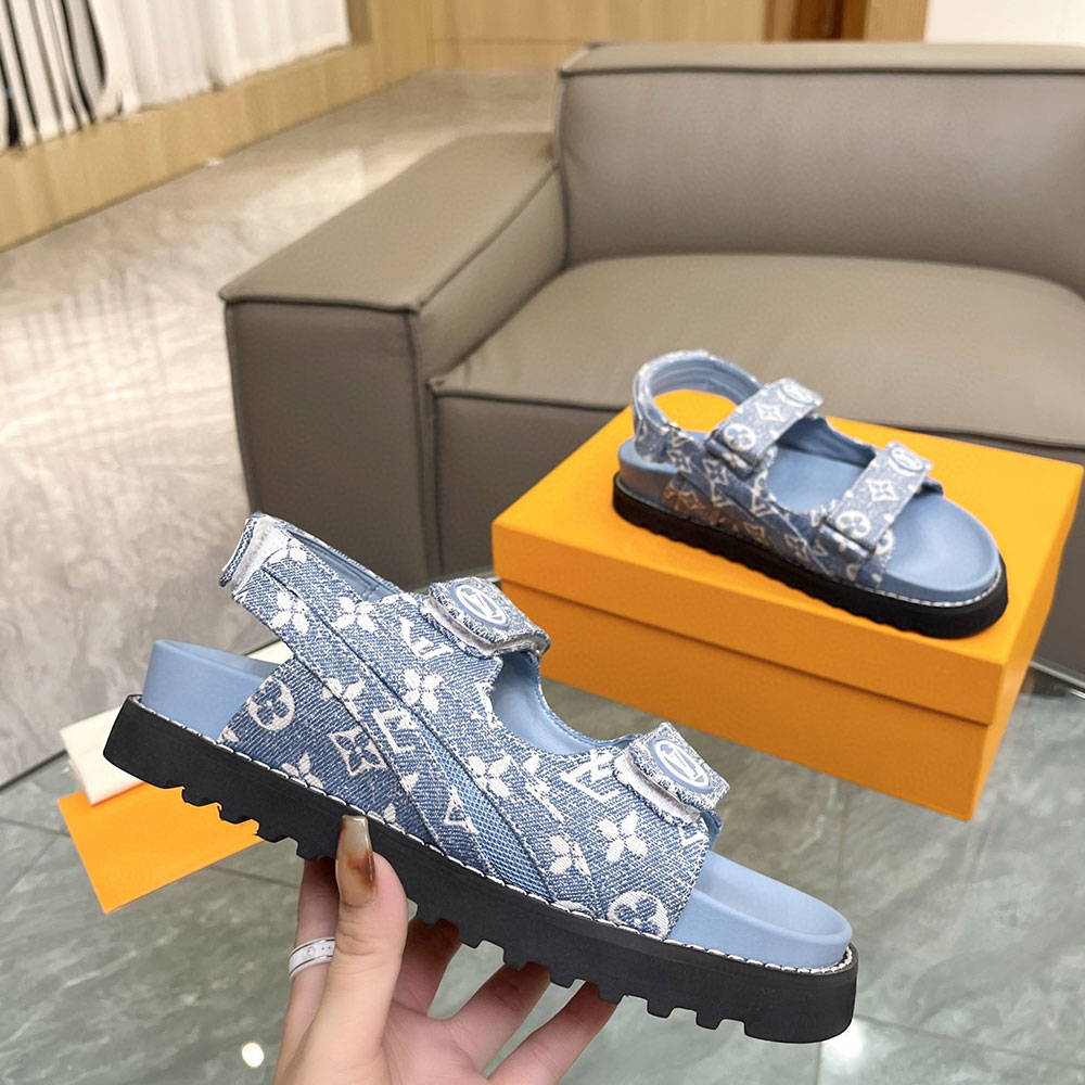 Louis Vuitton LV Paseo Fabric Velcro Slide Sandal (Replica) - Ultra-Collectible