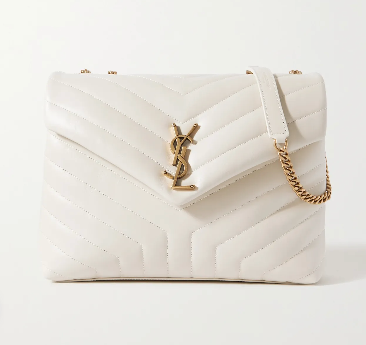 SAINT LAURENT YSL Loulou medium quilted leather shoulder bag white(Replica) - Ultra-Collectible