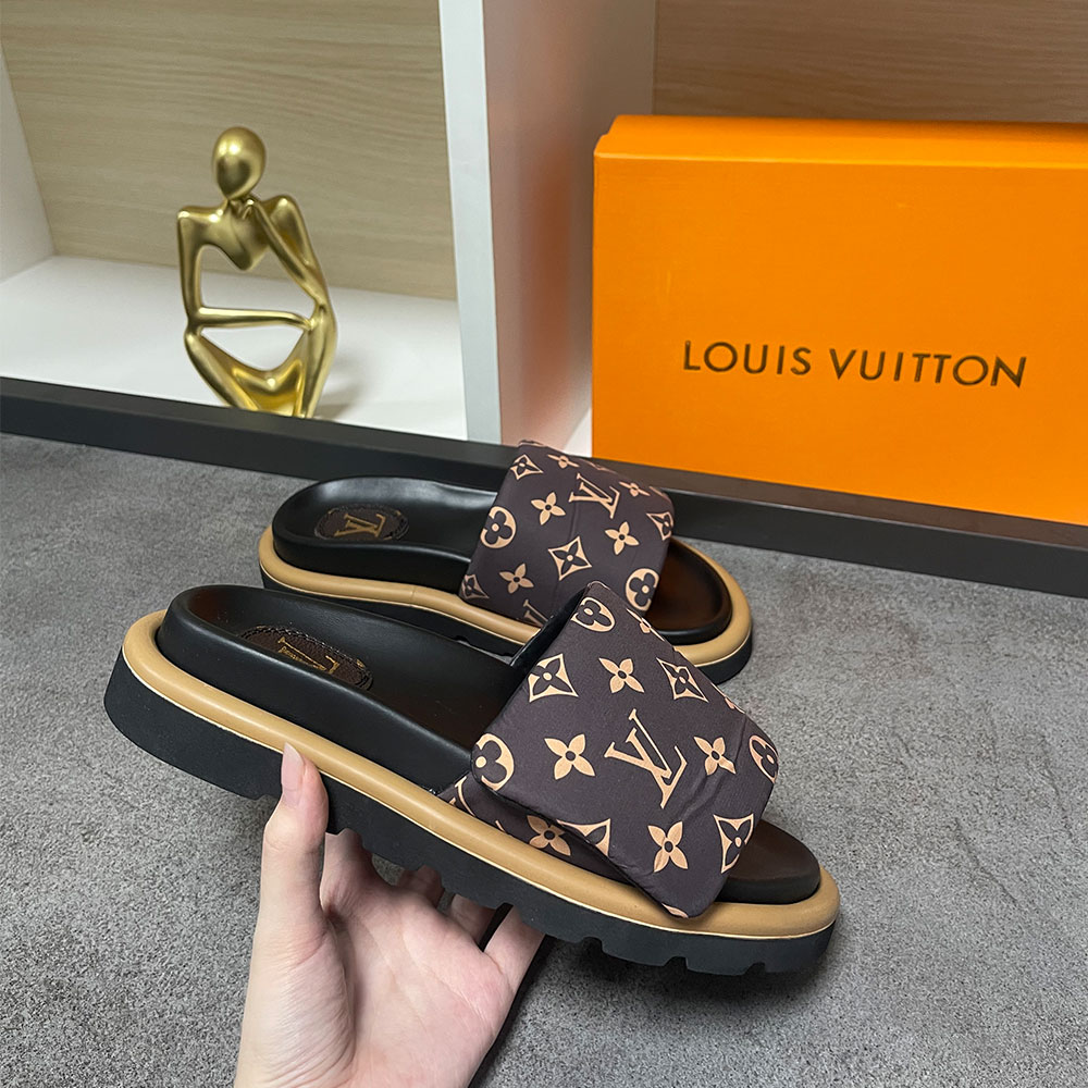 Louis Vuitton LV Pool Pillow Fabric Flat Slide  Sandals  (Replica) - Ultra-Collectible