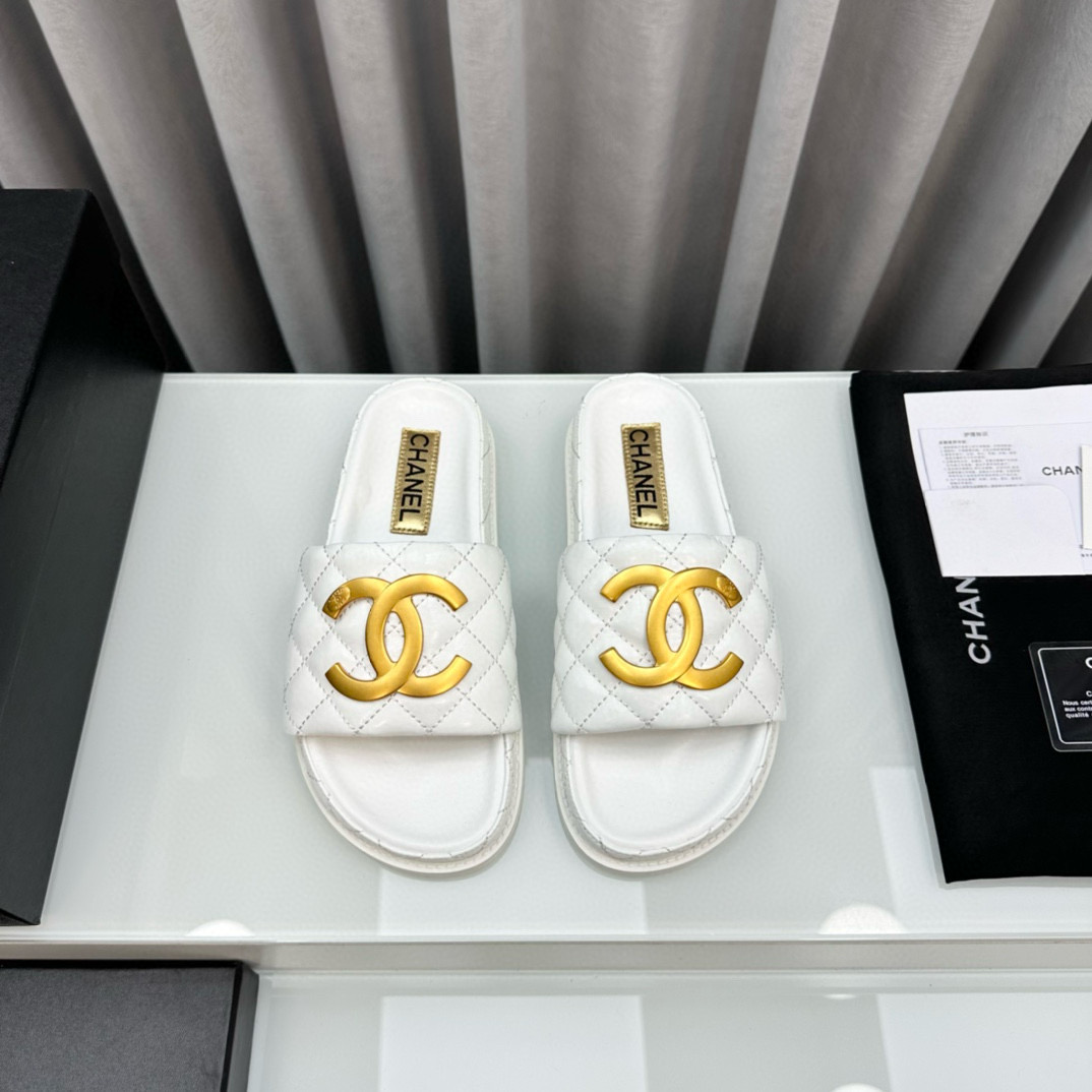 Chanel Gold Label Flat Bottom Fashion Sandals Slide（Replica） - Ultra-Collectible