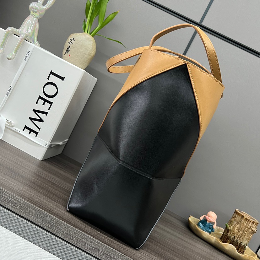 Loewe Puzzle Fold Tote in shiny calfskin Medium Color-Block(Replica) - Ultra-Collectible