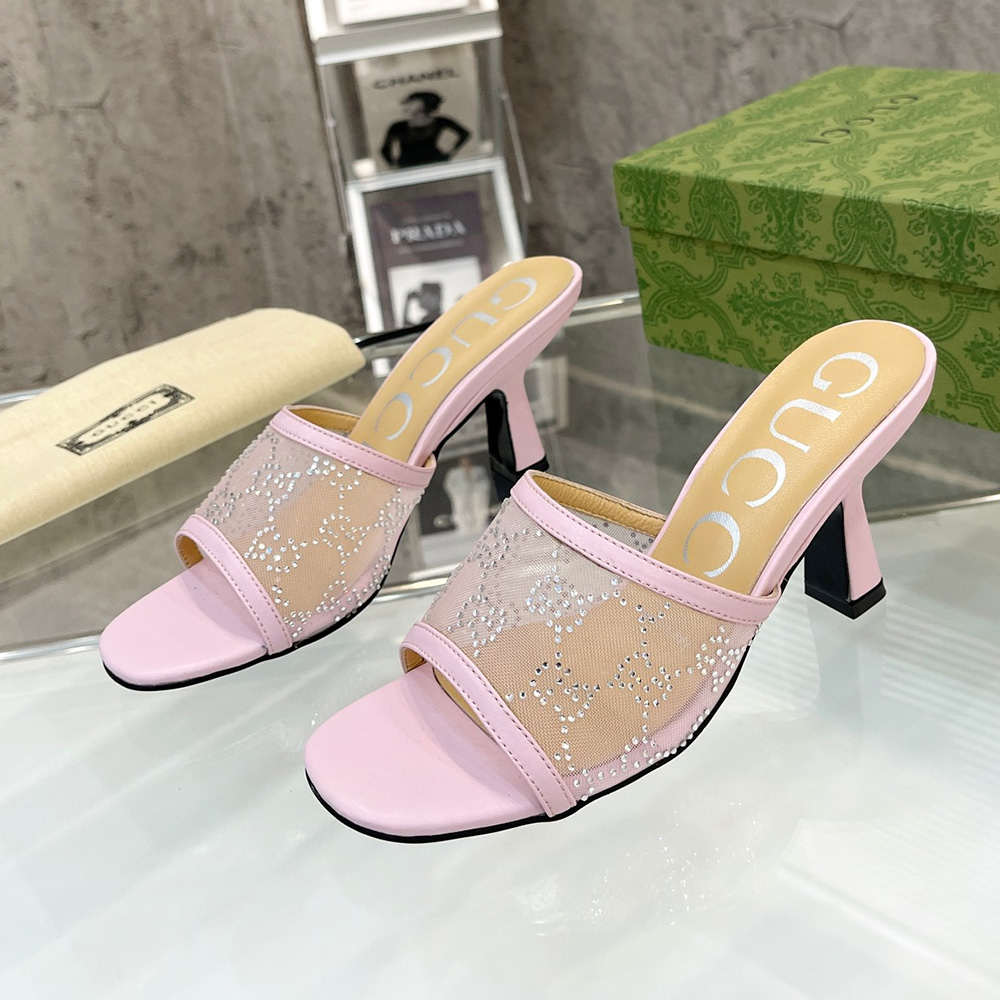 Gucci Mesh High heel Sandals Slide Sandal (Replica) - Ultra-Collectible