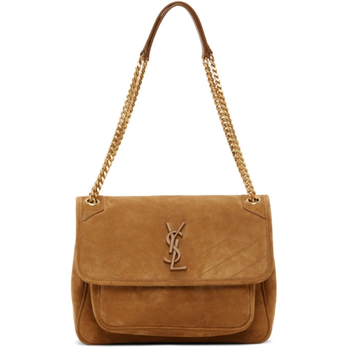 Saint Laurent ySl Tan Suede Medium Niki Shoulder Bag (Replica) - Ultra-Collectible