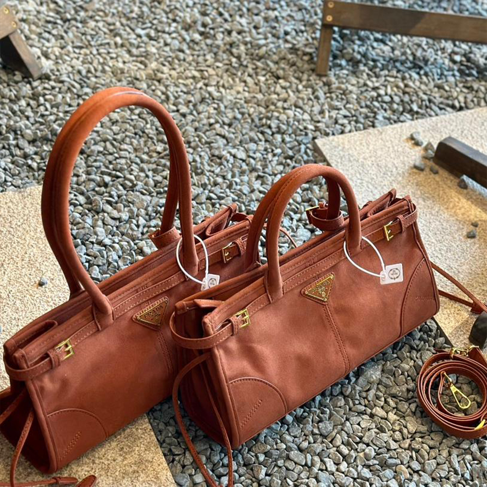 Prada suede tote bag soft-lux handbag (Replica) - Ultra-Collectible
