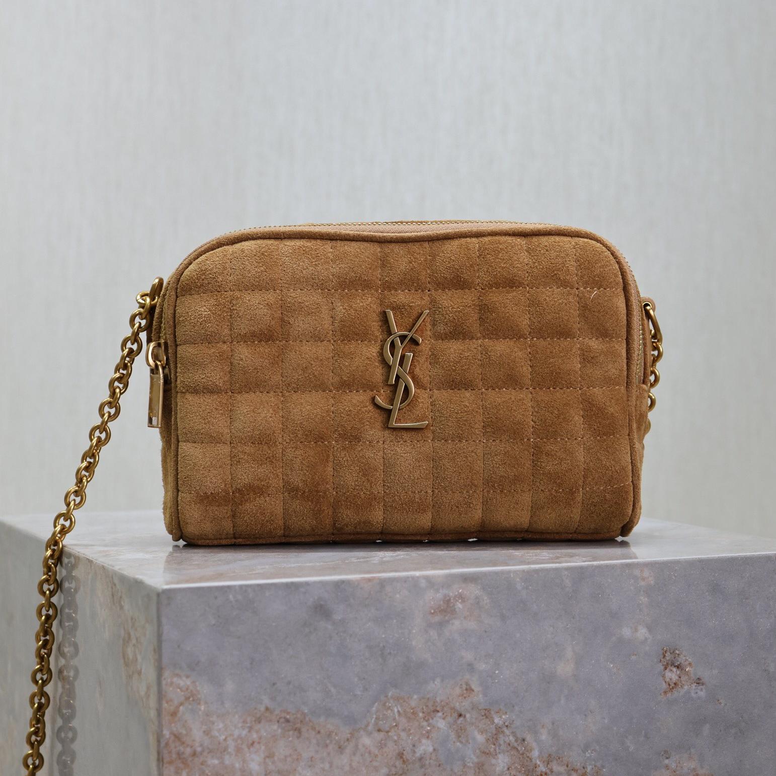 Saint Laurent YSl Suede Cassandre Matelassé Square MiniCamera Bag  (Replica) - Ultra-Collectible