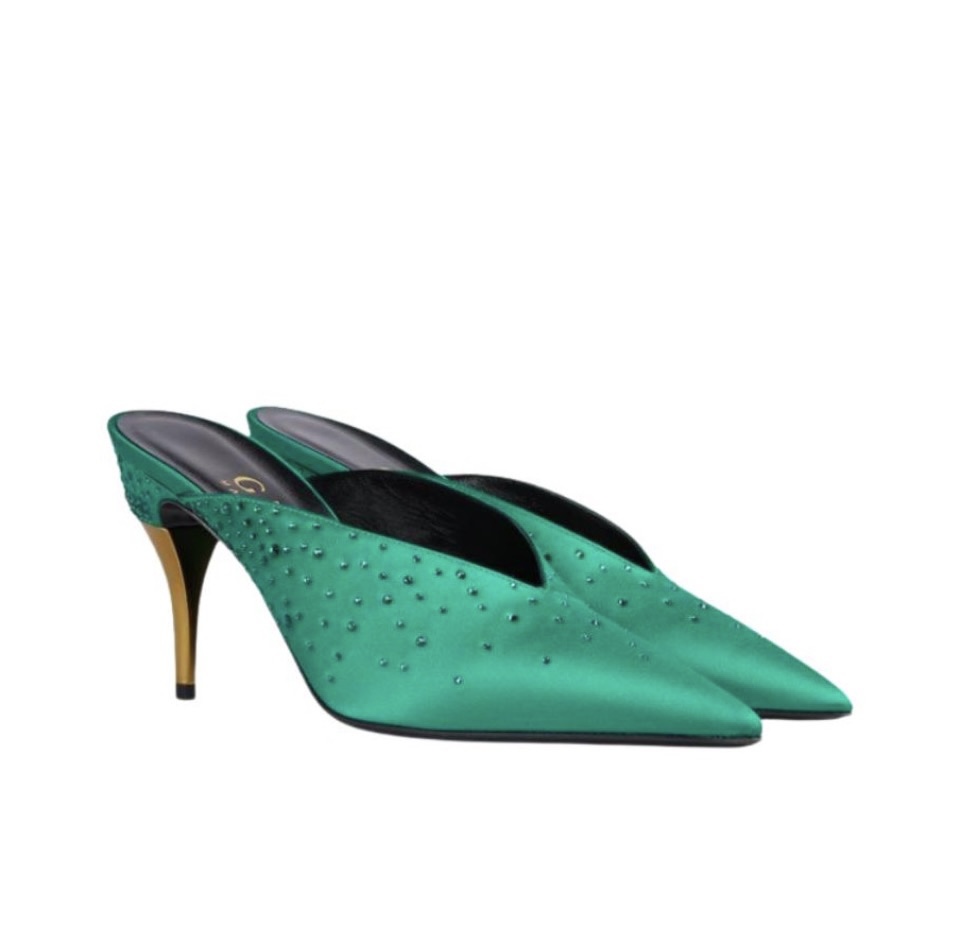 Gucci Pointed Toe High Heel Slippers Slide Sandal (Replica) - Ultra-Collectible