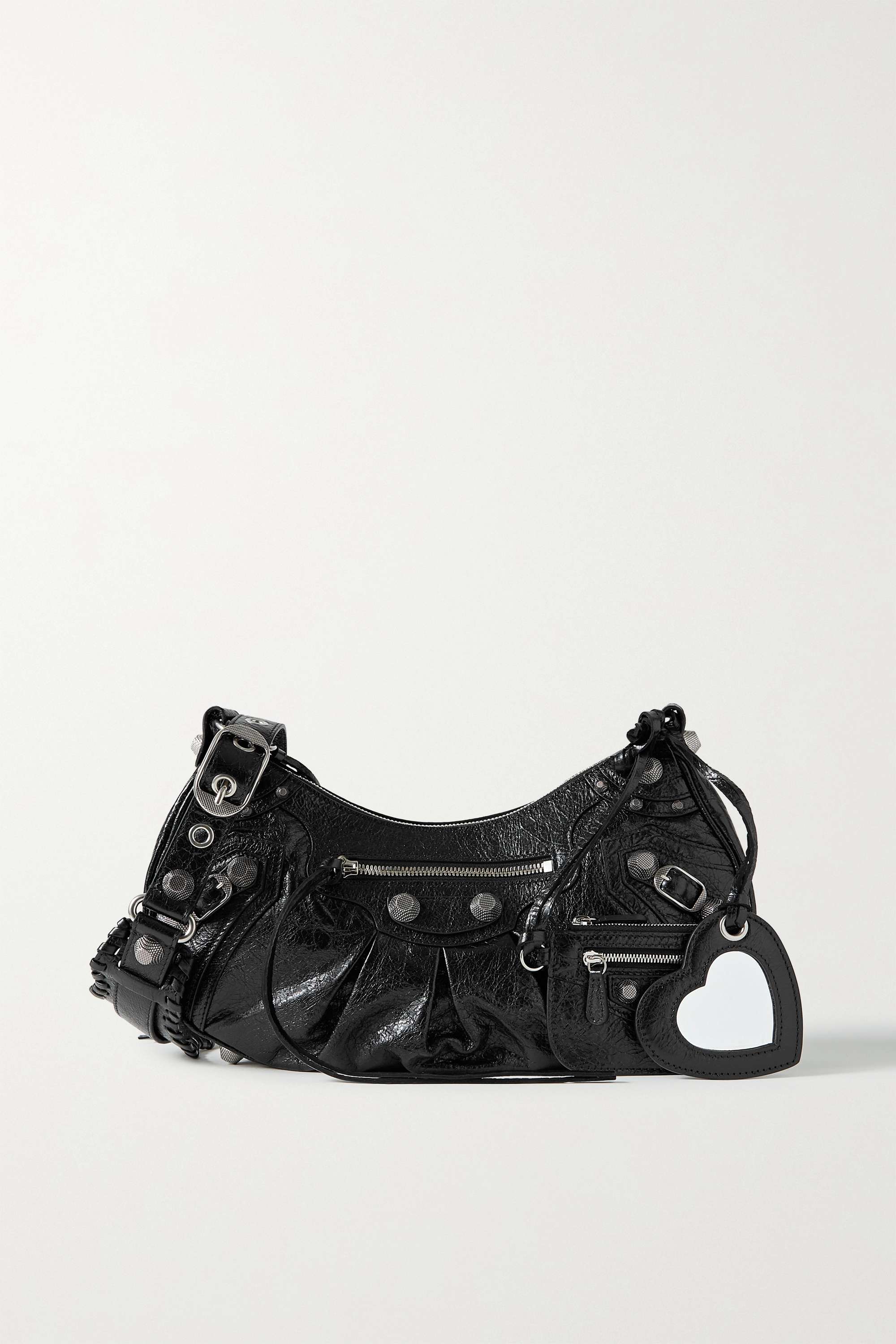 BALENCIAGA Le Cagole small studded crinkled-leather shoulder bag - Ultra-Collectible