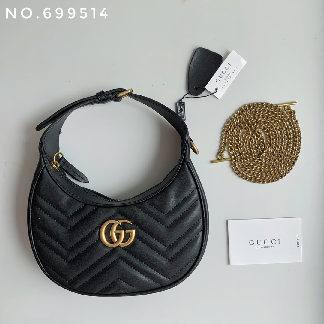 Gucci Marmnt Half Moon Shoulder Bag(Replica) - Ultra-Collectible