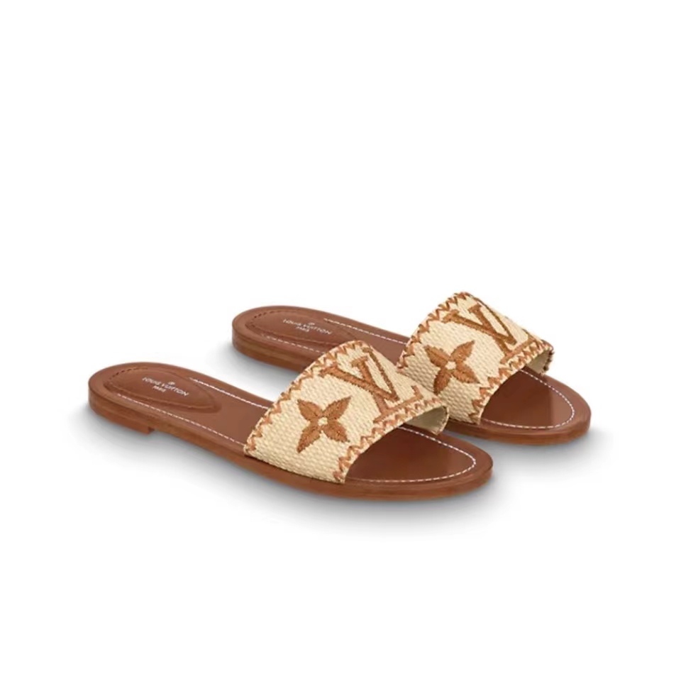 Louis Vuitton LV Lock lt Flat Flat Sandals Slide (Replica) - Ultra-Collectible