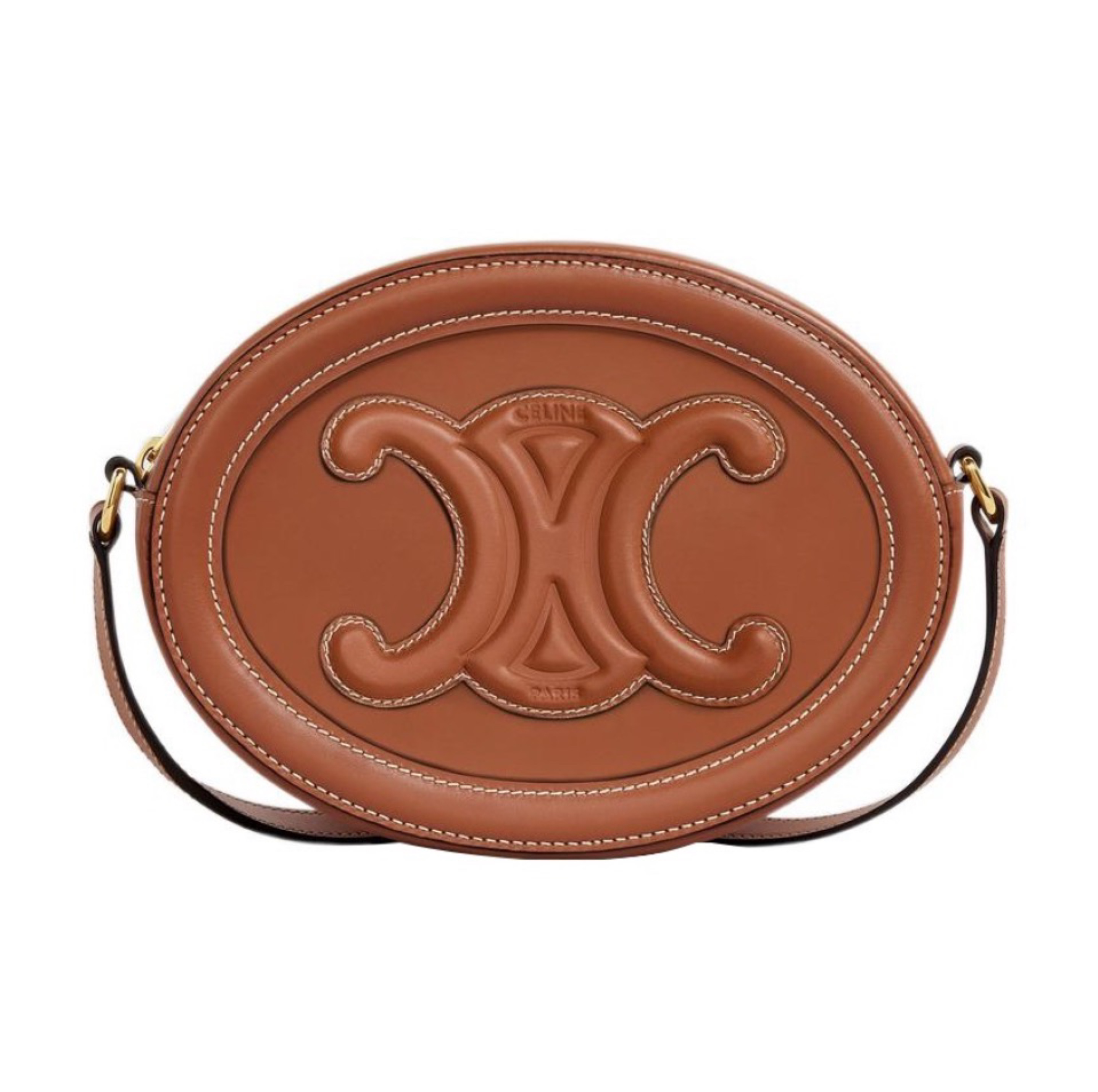 Celine Cuir Triomphe Oval Leather Shoulder Bag Crossbody Bag (Replica) - Ultra-Collectible