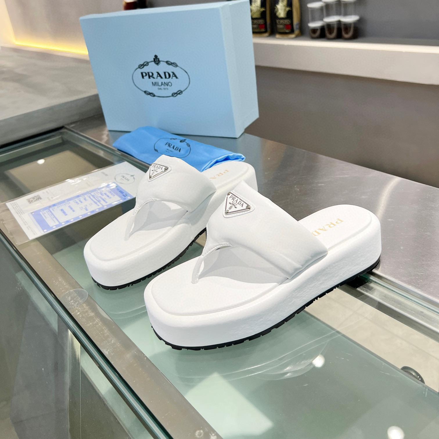 Prada Soft-Soled Leather Flip-Flops Slide Sandal (Replica) - Ultra-Collectible