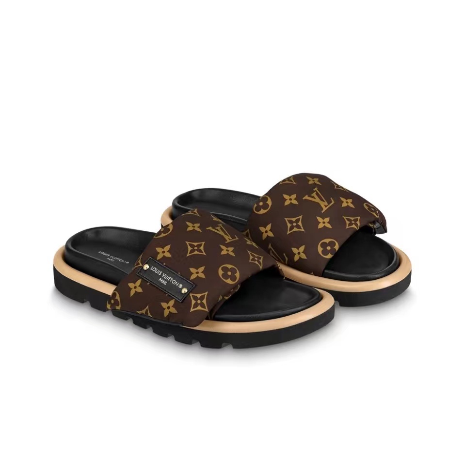 Louis Vuitton LV Pool Pillow Fabric Flat Slide  Sandals  (Replica) - Ultra-Collectible