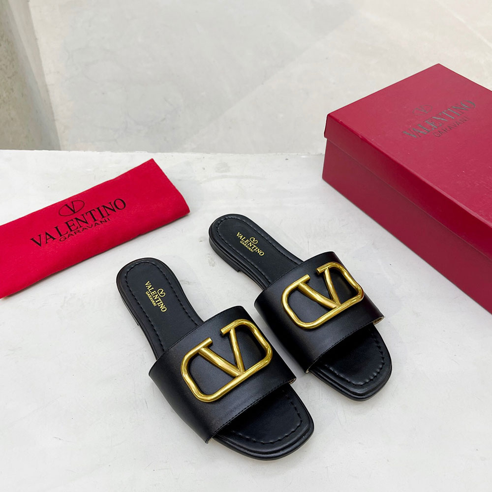 Valentino Leather Casual Fashion Flip-Flops Slide Sandal(Replica) - Ultra-Collectible