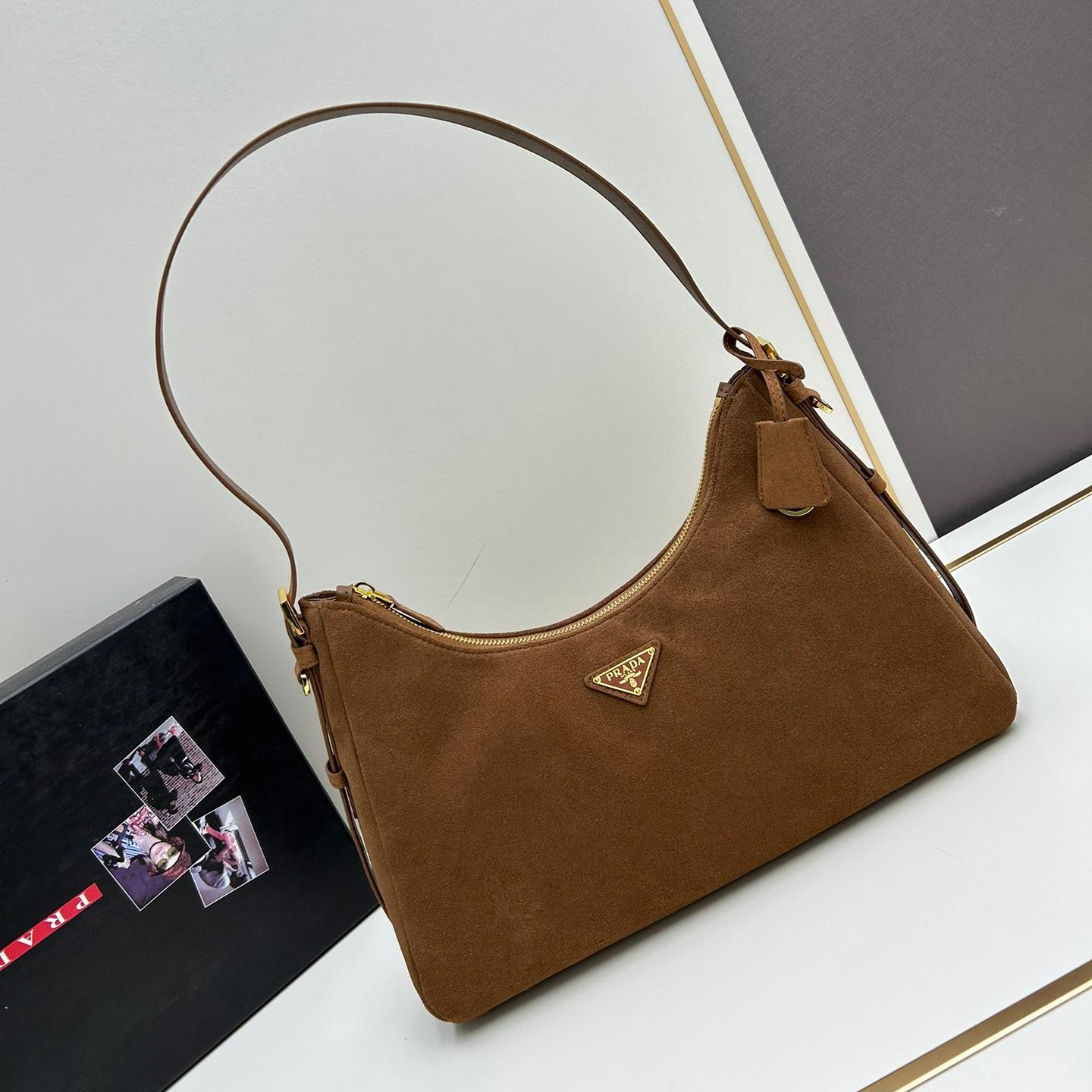 Prada Aimée Medium Suede Shoulder Bag (Replica) - Ultra-Collectible