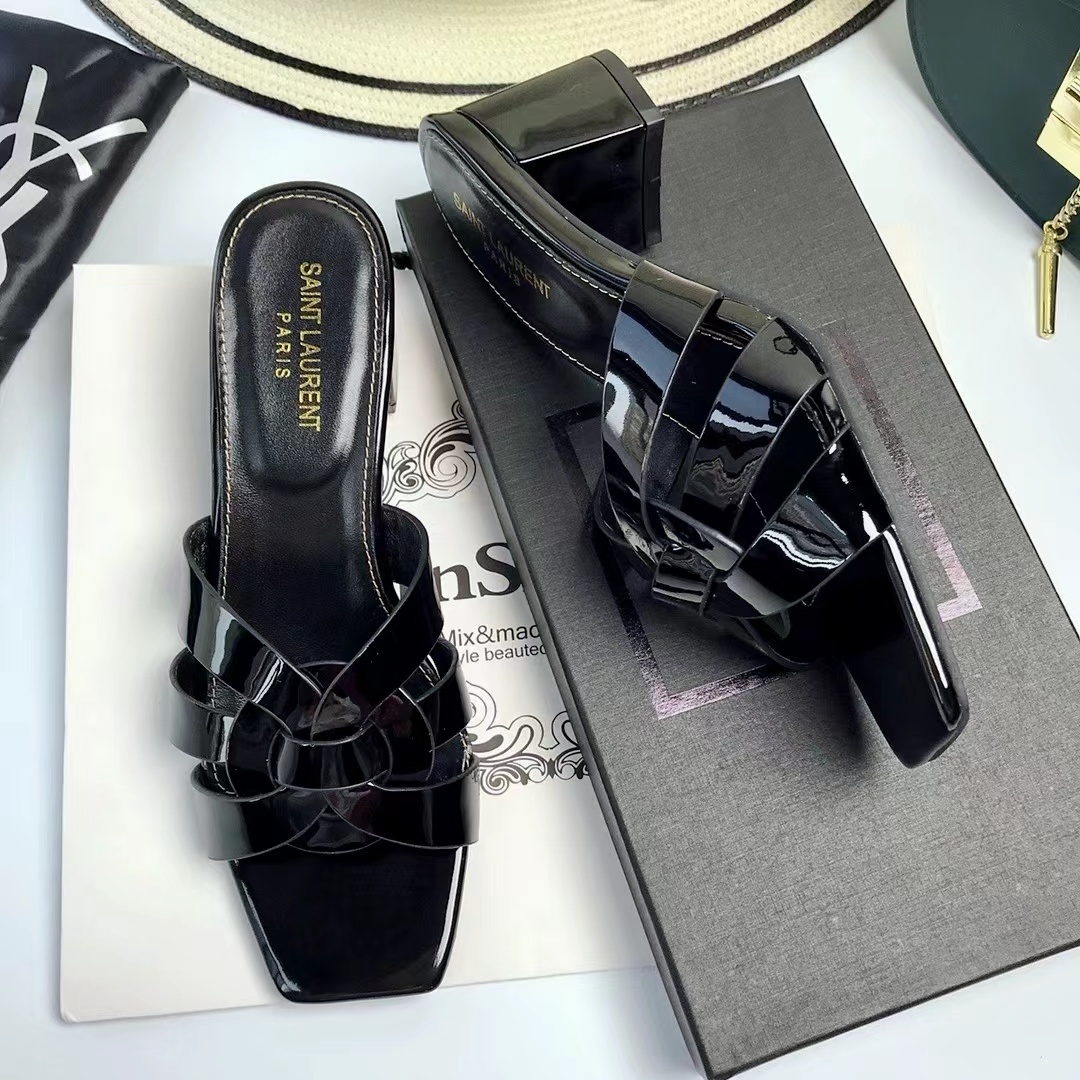 YSL Saint Laurent Nu Pieds Thick Heeled Shoes (Replica) - Ultra-Collectible