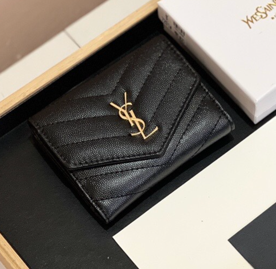 Saint Laurent YSL Classic Button Card Holder & Coin Wallet (Replica) - Ultra-Collectible