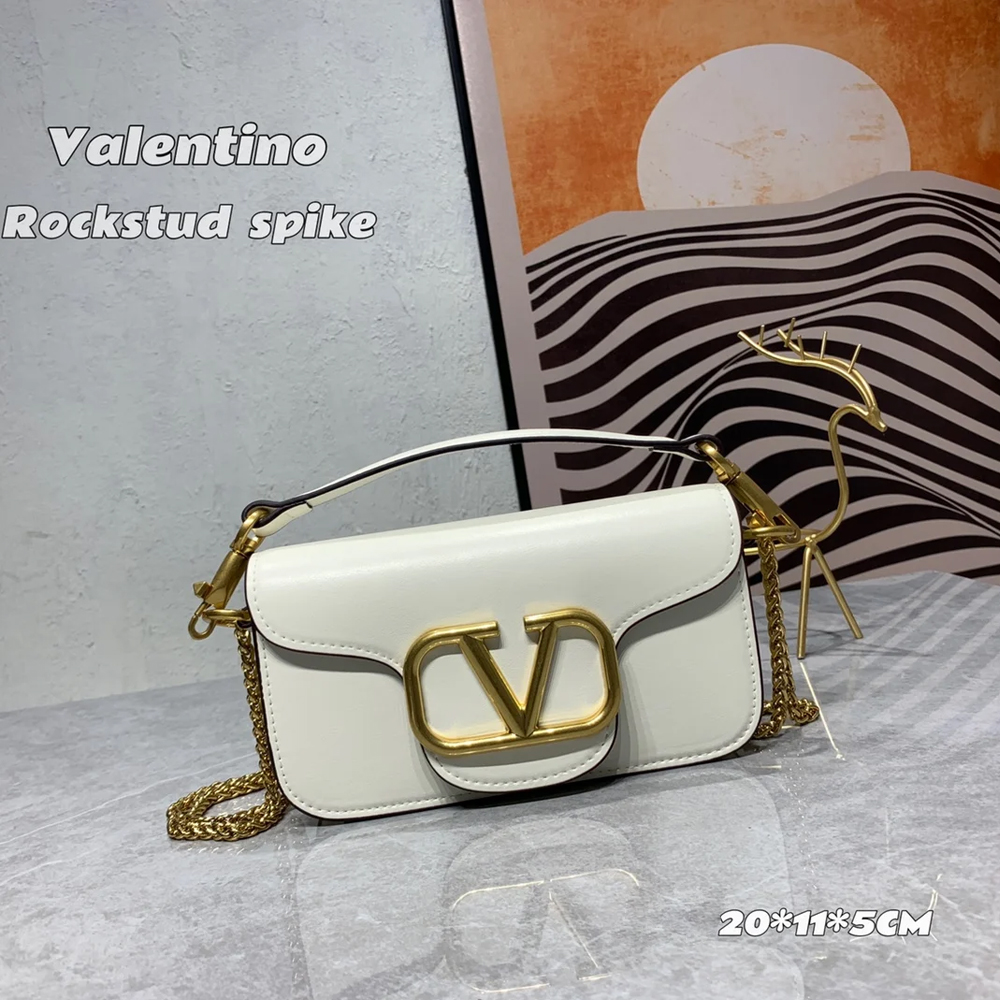 VALENTINO GARAVANI V Logo Baguette Shoulder Bag Ladies MINILOCO Calfskin Bag (Replica) - Ultra-Collectible