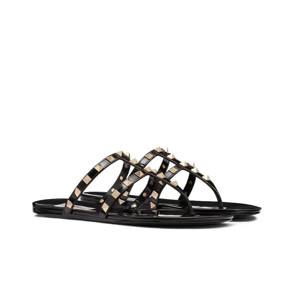 Valentino Rockstud Rubber Flat Flip Flops Slide Sandal(Replica) - Ultra-Collectible