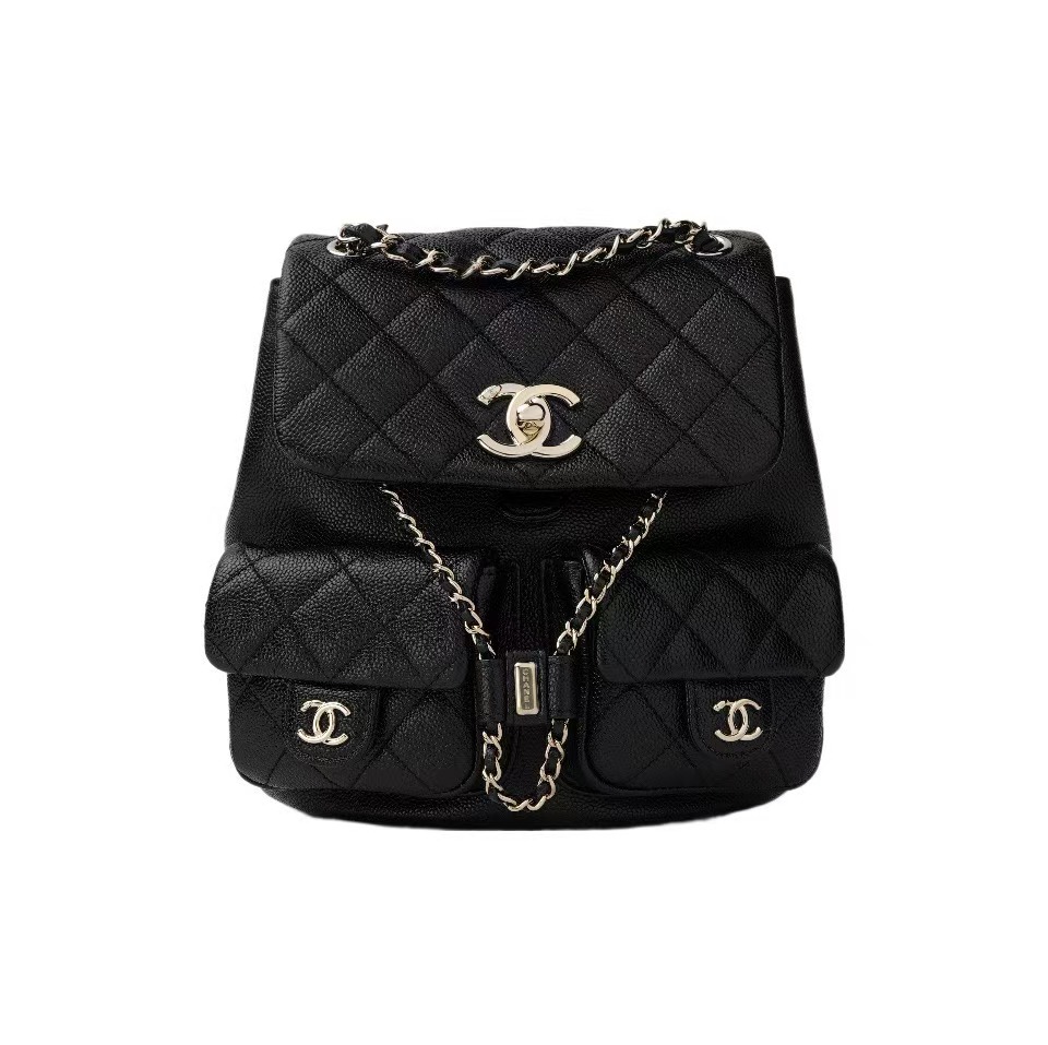 Chanel Caviar Double Pocket Backpack  (Replica) - Ultra-Collectible