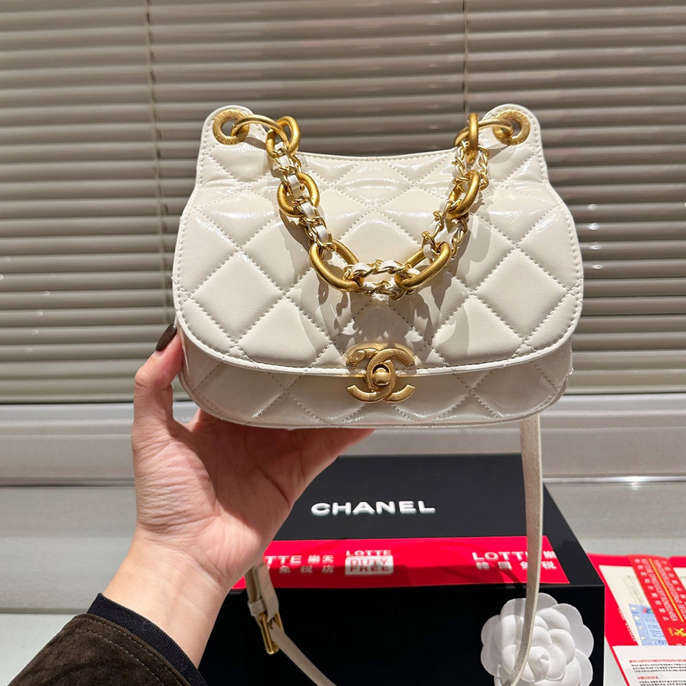 Chanel Small CC Crumpled Calfskin Wavy Hobo crossbody bag  (Perfect Replica） - Ultra-Collectible